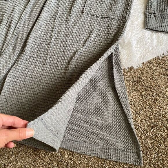 Three Bird Nest Waffle Knit Cardigan Open Front Women’s Size XL Pockets - Picture 7 of 8
